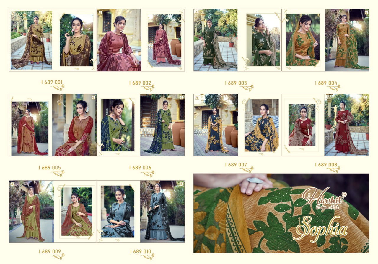 Harshit Sophia Latest Fancy Designer Heavy Casual Wear Pure Cambric Cotton Digital Style Print with Swarovski Diamond Work Dress Material

